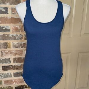 NWT Joules Bo Scoop Neck Round Hem Tank Blue Cotton Embroider Rabbit Logo Size 4